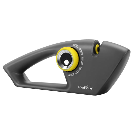 FoodVille KS06 5 in 1 Knife Sharpener for Kitchen Knife 5-Stage Adjustable Handheld Manual Knife Sharpeners for Kitchen Knife Chefs Knife Pocket Knife Bread Knife Serrated Knife & Scissors