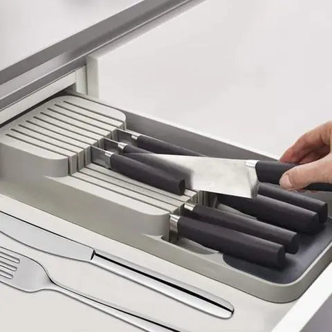 Kitchen Knife Organizer and Drawer Storage Tray