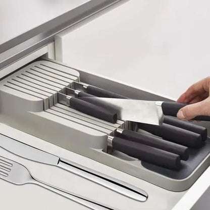 Kitchen Knife Organizer and Drawer Storage Tray