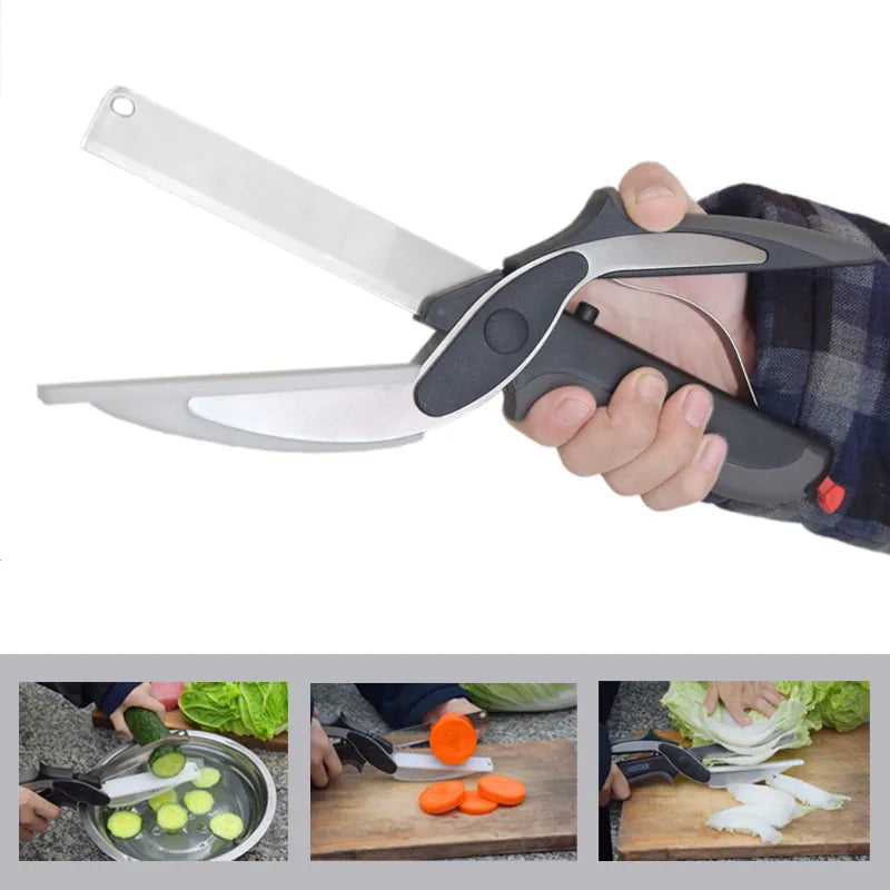 2-in-1 Kitchen Knife & Vegetable Shears