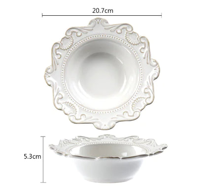 Creative Baroque European Tableware Set (Dinner Plates & Bowls)