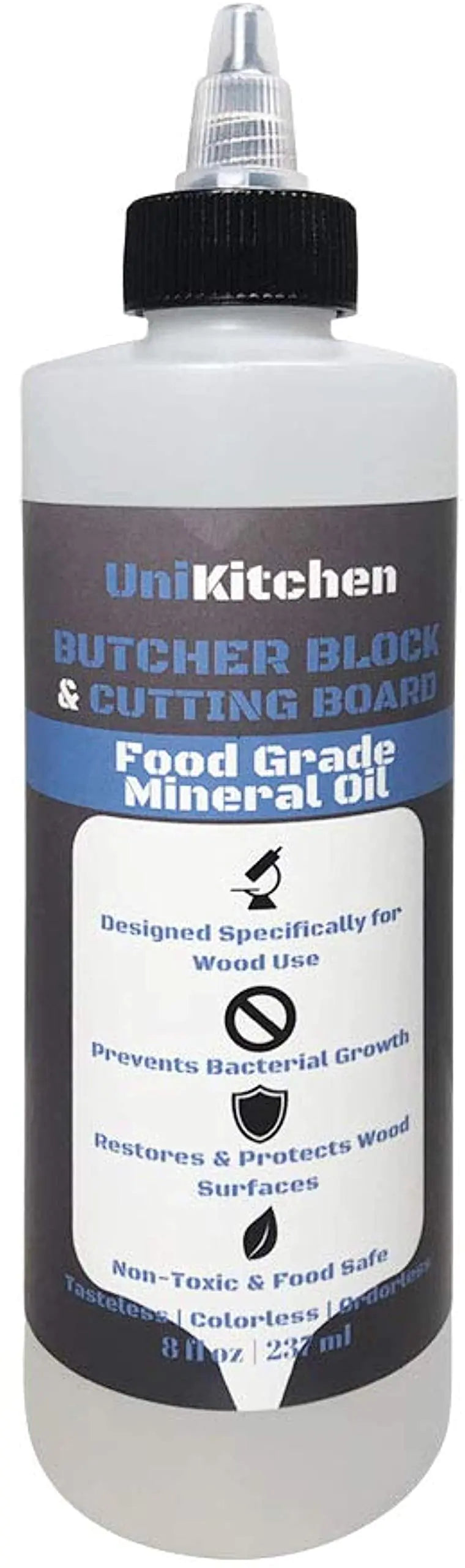 Food Grade Mineral Oil for Butcher Blocks Cutting Boards and Countertops - 8 Oz - Made in The USA