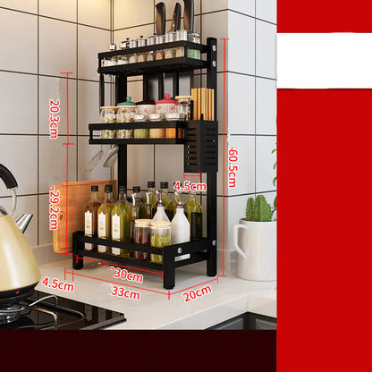 Stainless Steel Black Wall-Mounted Kitchen Knife Shelf