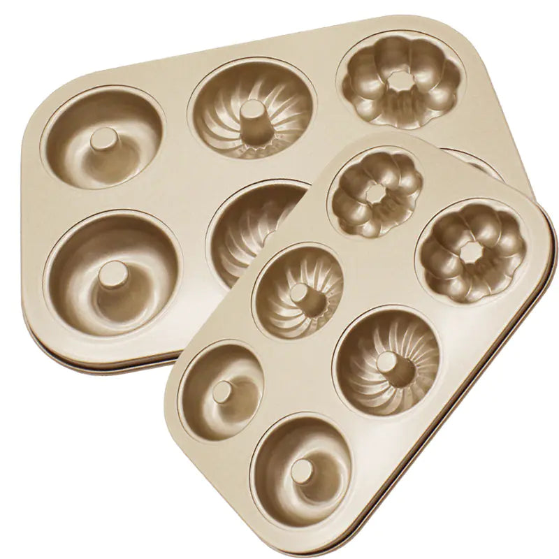 Non-Stick 6-Cavity Baking Tray for Cakes and Donuts