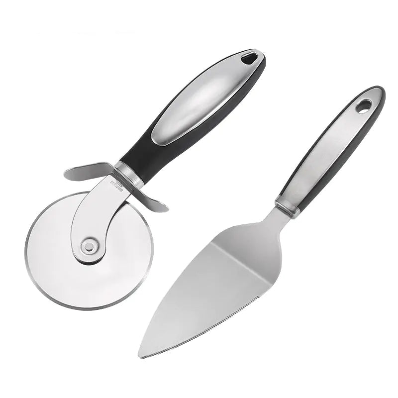 Stainless Steel Pizza Cutter and Spatula Baking Tool