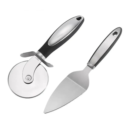 Stainless Steel Pizza Cutter and Spatula Baking Tool
