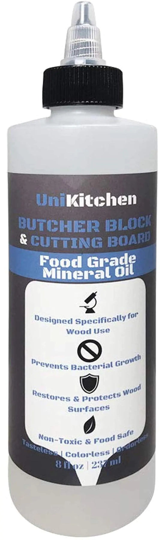 Food Grade Mineral Oil for Butcher Blocks Cutting Boards and Countertops - 8 Oz - Made in The USA