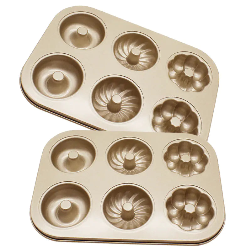 Non-Stick 6-Cavity Baking Tray for Cakes and Donuts