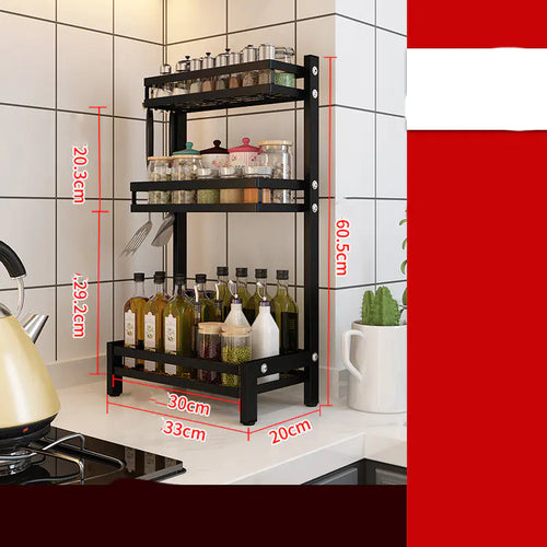 Stainless Steel Black Wall-Mounted Kitchen Knife Shelf