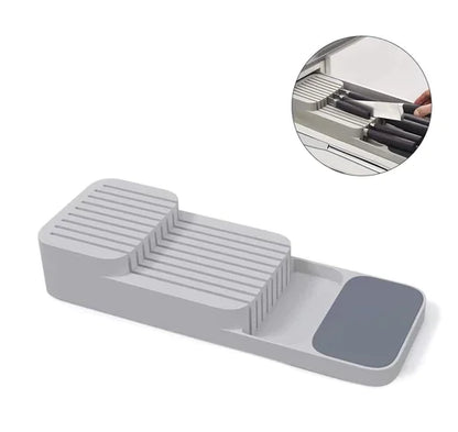 Kitchen Knife Organizer and Drawer Storage Tray