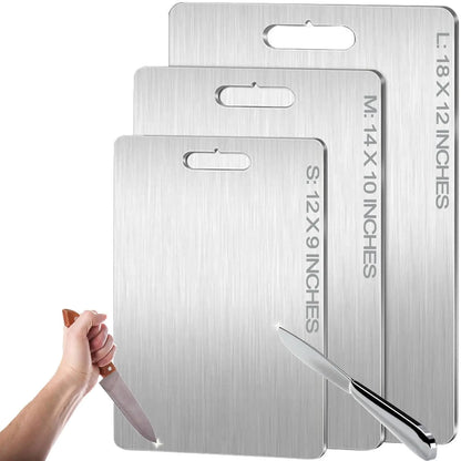Titanium Cutting Boards - 100% Pure Titanium Cutting Boards for Kitchen - Cutting Edge Hygiene & Durability Dishwasher Safe Ideal Perfect for Various Cooking Tasks (14 x 10 in)