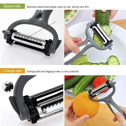 3-in-1 Rotary Fruit and Vegetable Peeler and Slicer