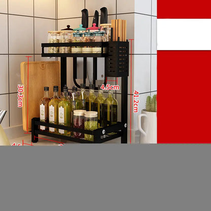 Stainless Steel Black Wall-Mounted Kitchen Knife Shelf