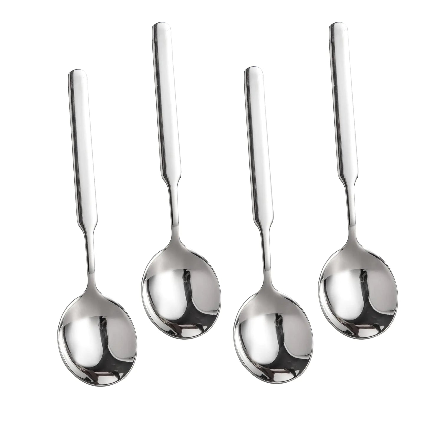 IMEEA Big Soup Spoons 7.75-Inch Round Soup Spoons Large Scoop Heavy Duty 316 Stainless Steel Soup Spoons with Long Handle Set of 4