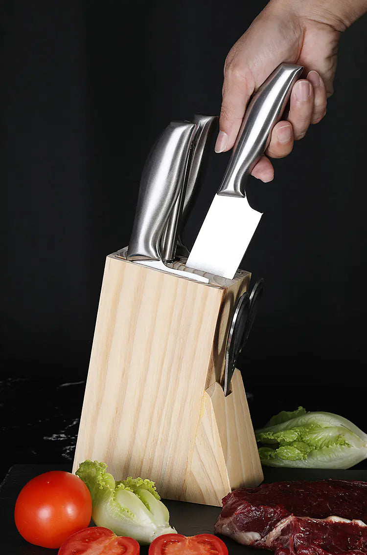 Stainless Steel Kitchen Knife Set with 6 Pieces