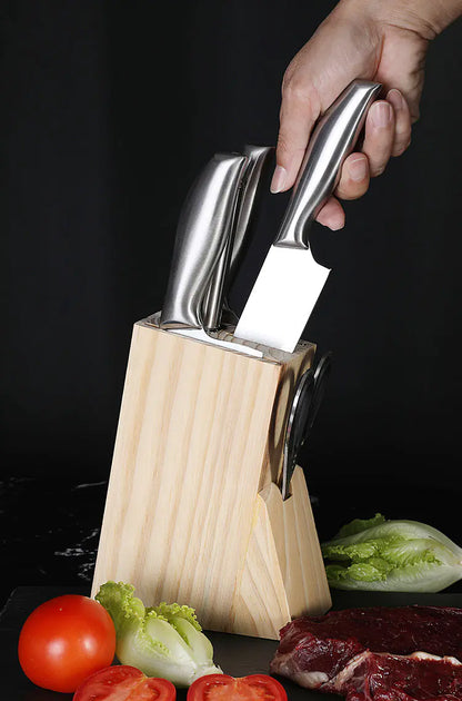 Stainless Steel Kitchen Knife Set with 6 Pieces
