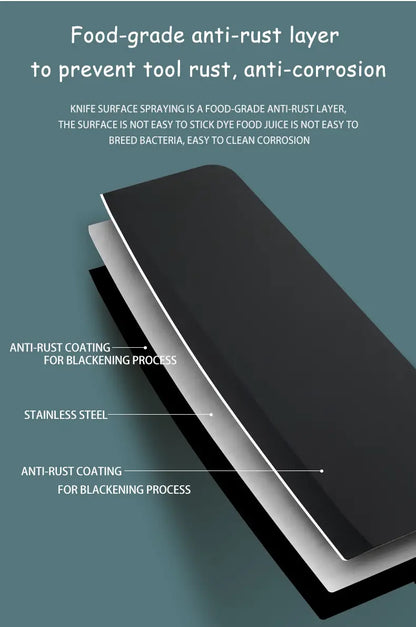 3pcs Black Blade Kitchen Knife Set for Cooking