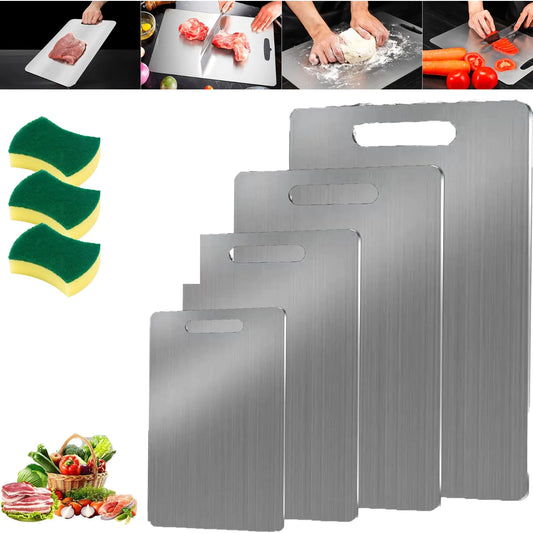 Yamato Cutting Board - 100% Pure Titanium Cutting Boards for Kitchen - Cutting Edge Hygiene & Durability Double Sided Medical-Grade Titanium Cutting Mat from Japan (13.3 * 9.1in)