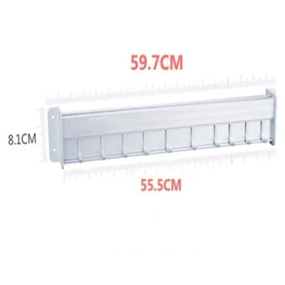 Wall-Mounted Black Aluminum Kitchen Knife Rack Storage