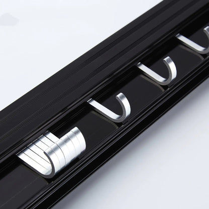 Wall-Mounted Black Aluminum Kitchen Knife Rack Storage