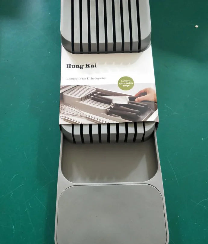 Kitchen Knife Organizer and Drawer Storage Tray