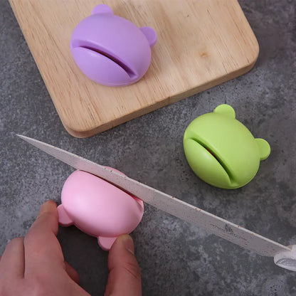 Cartoon Bear-Shaped Kitchen Knife Sharpener Tool