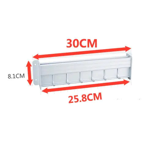 Wall-Mounted Black Aluminum Kitchen Knife Rack Storage