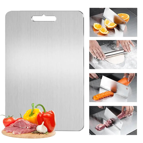 2025 New Titanium Cutting Board - 100% Pure Titanium Cutting Boards for Kitchen - Metal Cutting BoardDishwasher Safe Double-Sided Hygiene Durable Titanium Cutting Board for Kitchen Cooking