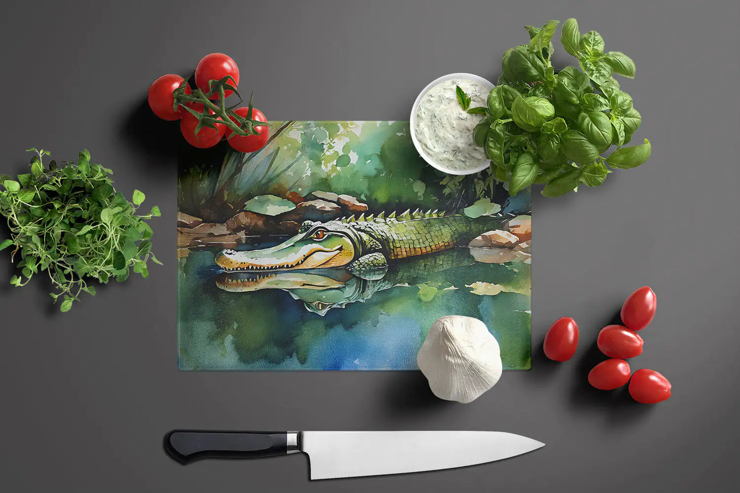Alligator Glass Cutting Board