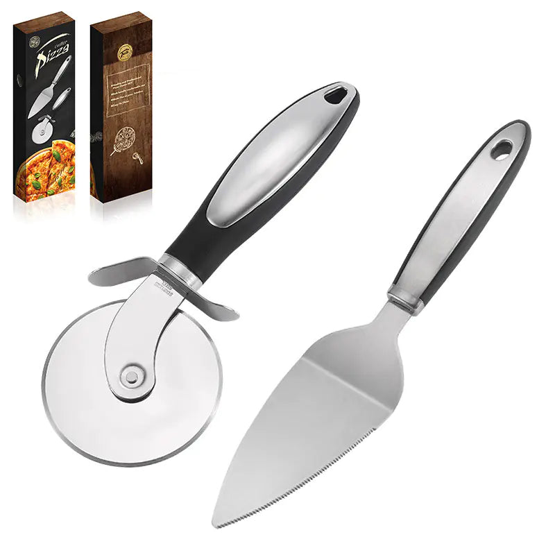 Stainless Steel Pizza Cutter and Spatula Baking Tool
